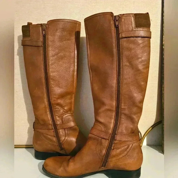 Naturalizer Womens N5 Comfort Brown Leather Wide Calf Riding Boots Size 6 - Picture 2 of 4